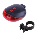 Bicycle taillight, with 5 leds and 2 laser beams, dot design, red color, red laser